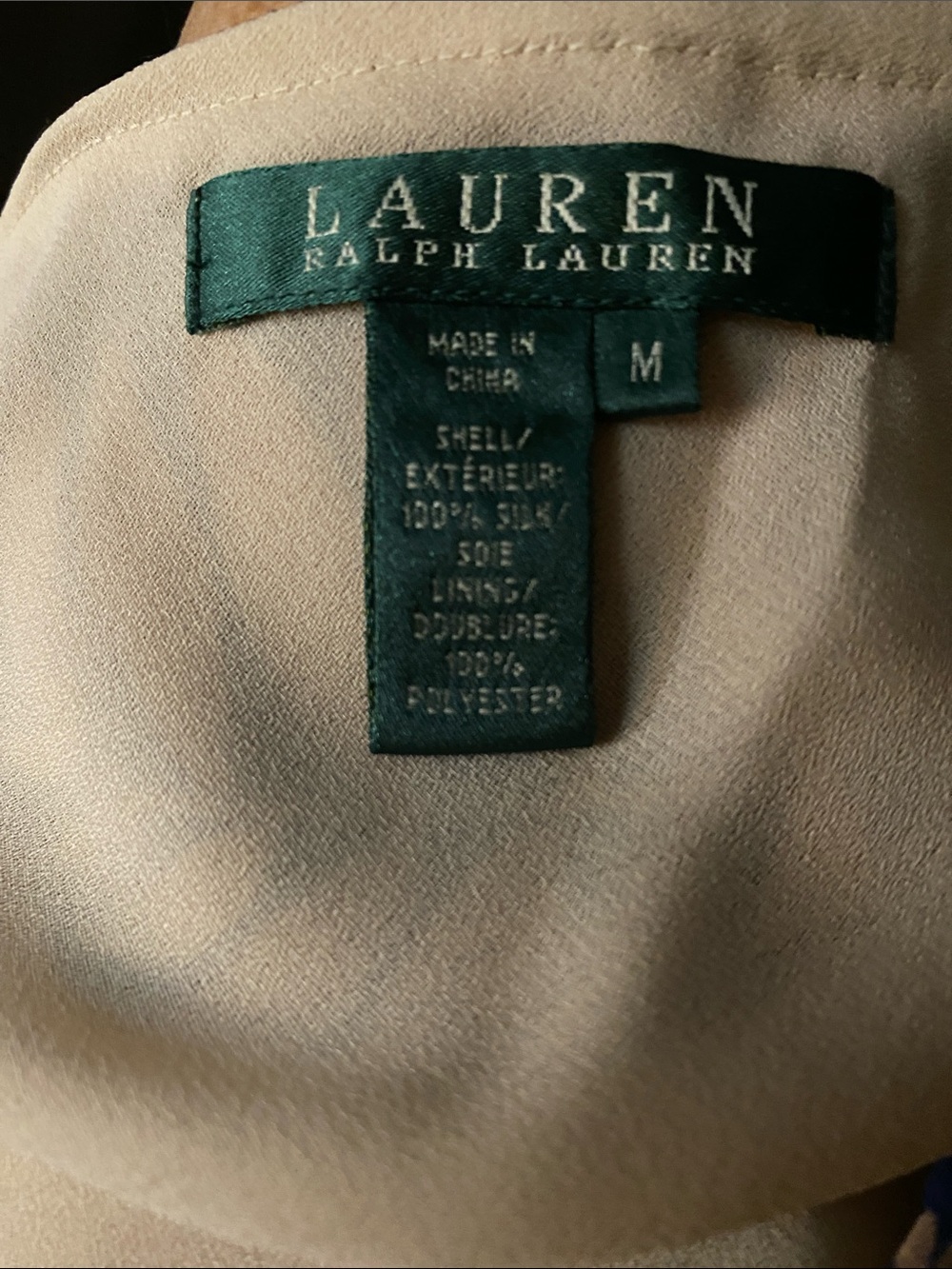 Vintage Lauren by Ralph Lauren Silk Floral Ruffle Maxi Skirt in Beige and Blue M - Picture 4 of 4